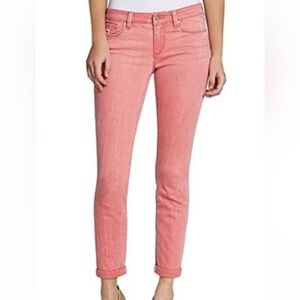 Jessica Simpson Rolled Crop Skinny Pink Denim Jeans. Size 6/28.